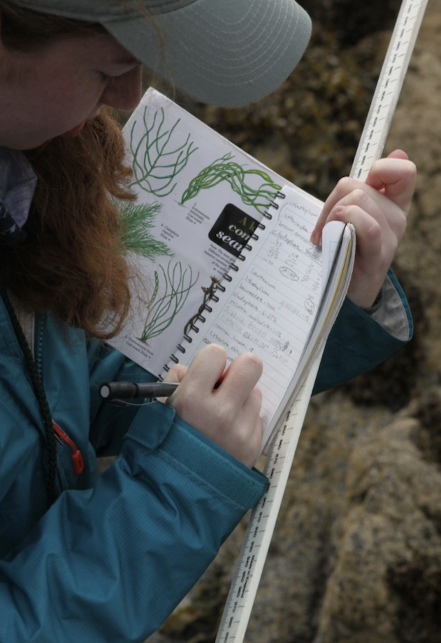 Student taking field notes.
