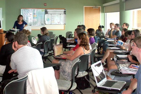 Faculty teaching a class.