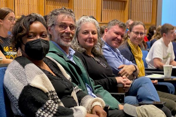 Biology Department Faculty attending a lecture.