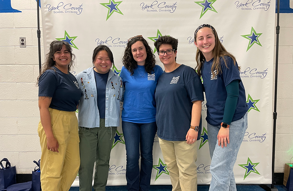 Moncada-Wireman (far-left) with peers from The Mariners' at the 2025 York County School Division Elementary STEM Challenge.