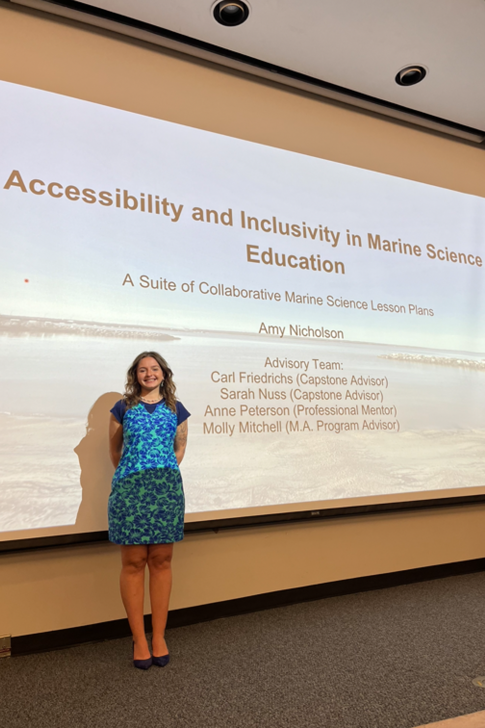 Nicholson presenting her capstone project.