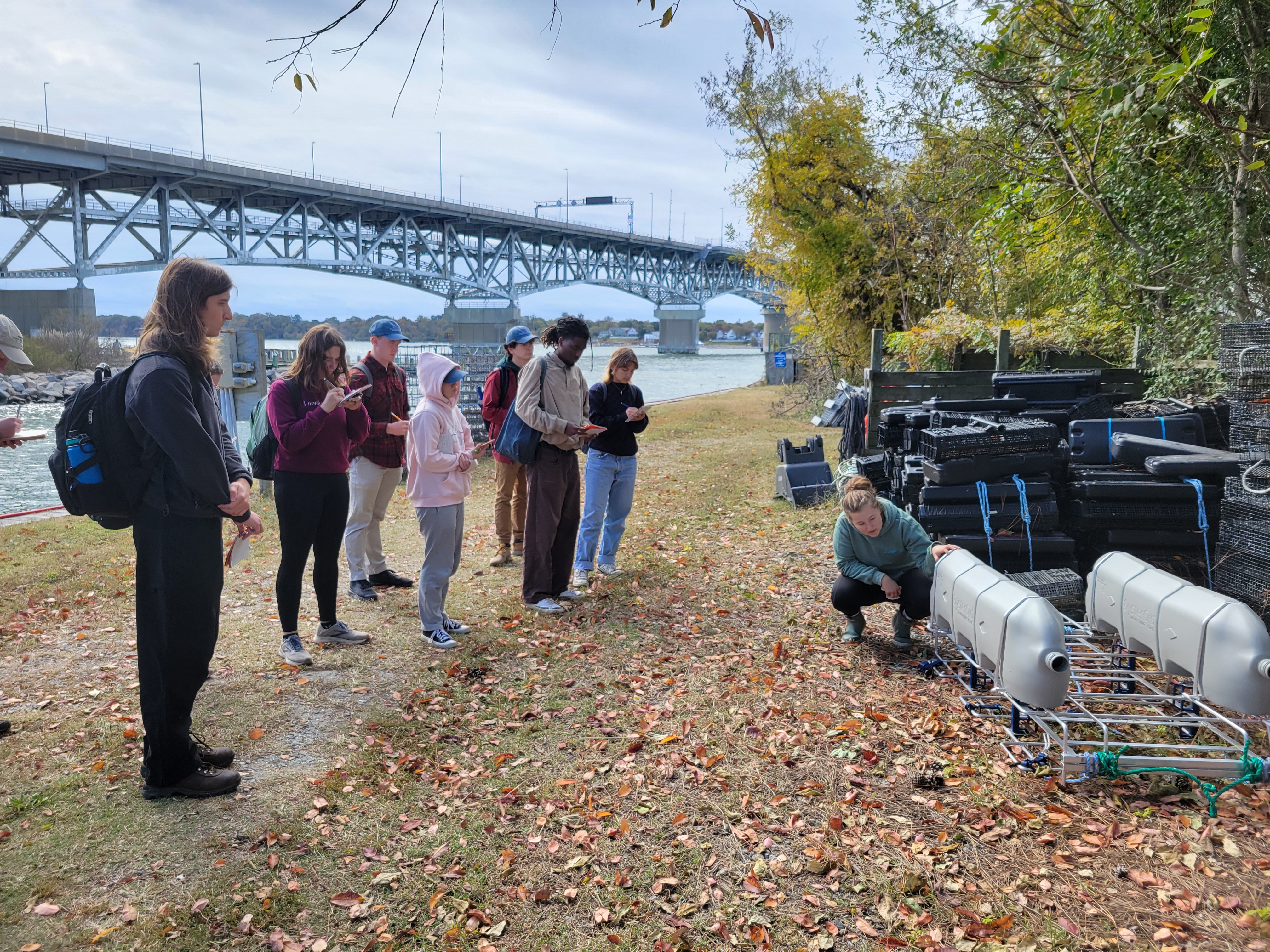 Stravitz Scholars conducting field research along the York River