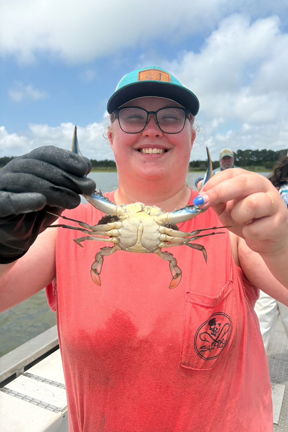 Intern Skylar Wennegren (pictured) studied nektons with Senior Marine Scientist P.G. Ross.
