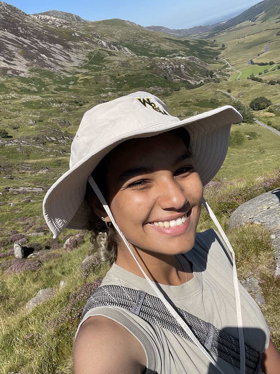 Sarah Herrera during a field course in Wales, UK, in which Brush served as one of the course instructors.